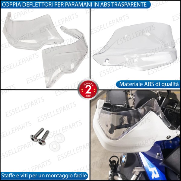 COPPIA DEFLETTORI PARAMANI IN ABS TRASPARENTI PER BMW MOTO