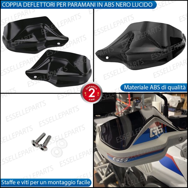 COPPIA DEFLETTORI PARAMANI IN ABS NERO LUCIDO PER BMW MOTO