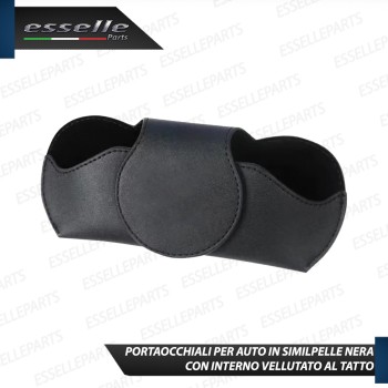 Portaocchiali per Auto in Similpelle Nero per Aletta parasole