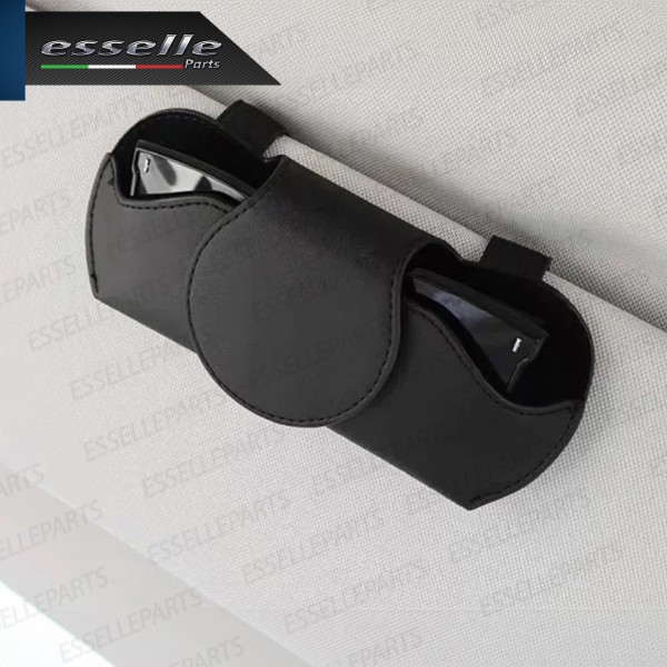 Portaocchiali per Auto in Similpelle Nero per Aletta parasole