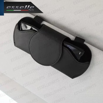 Portaocchiali per Auto in Similpelle Nero per Aletta parasole
