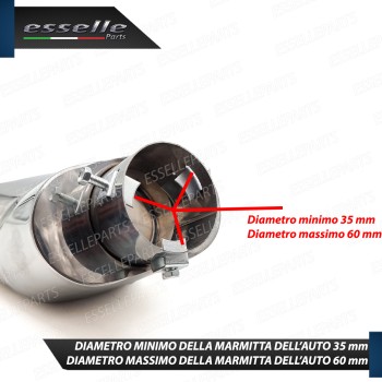 Terminale Di Scarico Rettangolare diametro minimo 35, massimo 60 mm