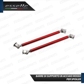 2 X BARRE SUPPORTO TIRANTI IN ACCIAIO ROSSO 20CM PER PARAURTI, SPOILER, SPLITTER 2 X BARRE SUPPORTO TIRANTI IN ACCIAIO ROSSO 20CM PER PARAURTI, SPOILER, SPLITTER