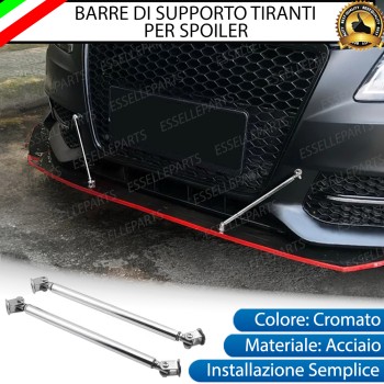 2 X BARRE SUPPORTO TIRANTI IN ACCIAIO CROMATO 20CM PER PARAURTI, SPOILER, SPLITTER 2 X BARRE SUPPORTO TIRANTI IN ACCIAIO CROMATO 20CM PER PARAURTI, SPOILER, SPLITTER