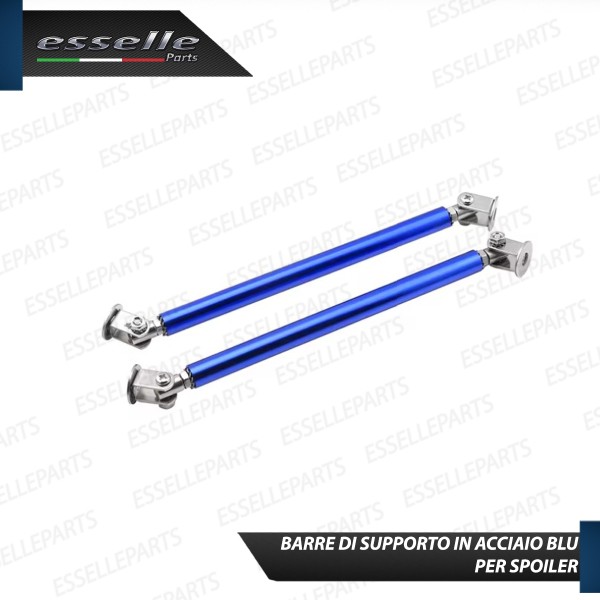 2 X BARRE SUPPORTO TIRANTI IN ACCIAIO BLU 20CM PER PARAURTI, SPOILER, SPLITTER