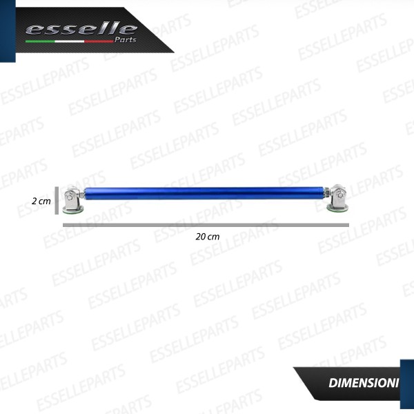 2 X BARRE SUPPORTO TIRANTI IN ACCIAIO BLU 20CM PER PARAURTI, SPOILER, SPLITTER