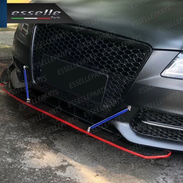 2 X BARRE SUPPORTO TIRANTI IN ACCIAIO BLU 20CM PER PARAURTI, SPOILER, SPLITTER