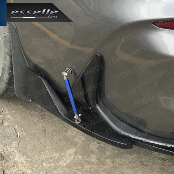 2 X BARRE SUPPORTO TIRANTI IN ACCIAIO BLU 20CM PER PARAURTI, SPOILER, SPLITTER