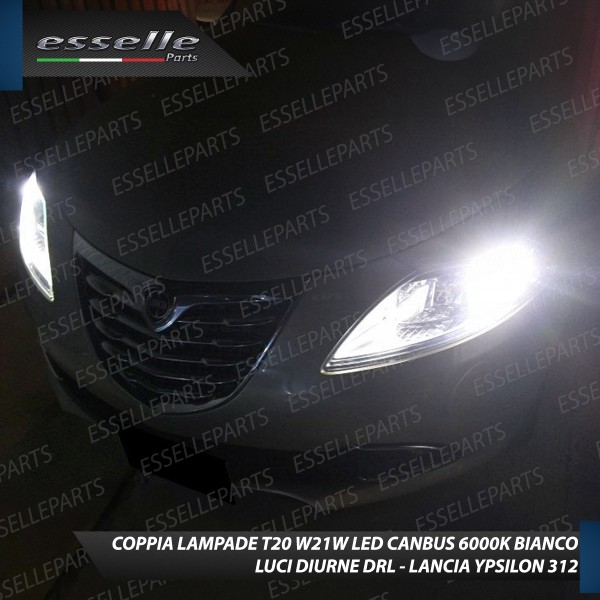 Coppia Luci Diurne DRL 15 Led T20 Canbus Lancia Ypsilon 312 6000K