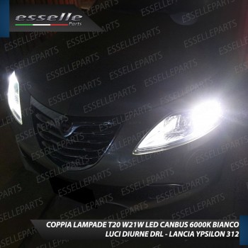 Coppia Luci Diurne DRL 15 Led T20 Canbus Lancia Ypsilon 312 6000K