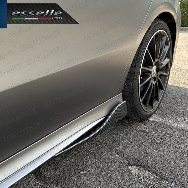 4 X Flap splitter spoiler minigonne laterali carbon look in ABS aerodinamici