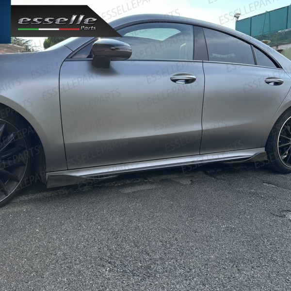 4 X Flap splitter spoiler minigonne laterali Nero Lucido in ABS aerodinamici