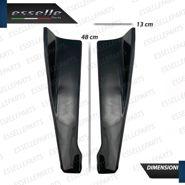 4 X Flap splitter spoiler minigonne laterali Nero Lucido in ABS aerodinamici