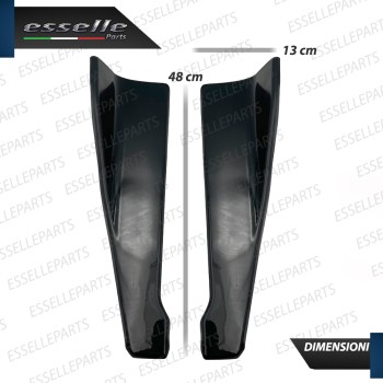 4 X Flap splitter spoiler minigonne laterali Nero Lucido in ABS aerodinamici