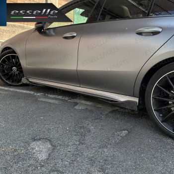 4 X Flap splitter spoiler minigonne laterali Nero Lucido in ABS aerodinamici