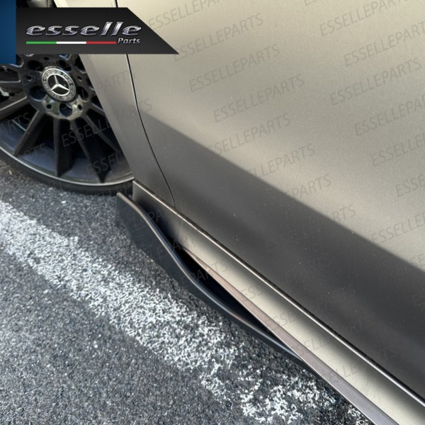 4 X Flap splitter spoiler minigonne laterali Nero Lucido in ABS aerodinamici