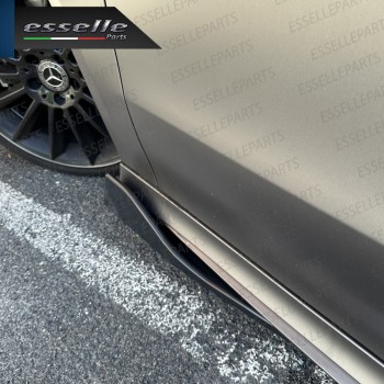 4 X Flap splitter spoiler minigonne laterali Nero Lucido in ABS aerodinamici