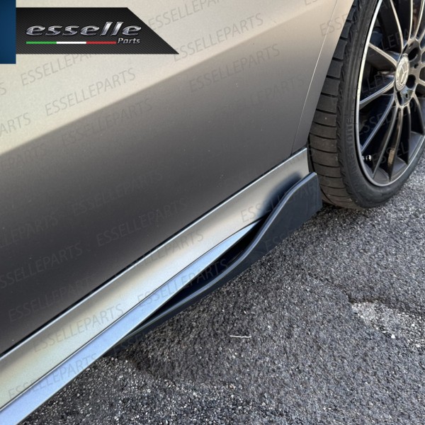 4 X Flap splitter spoiler minigonne laterali Nero Lucido in ABS aerodinamici