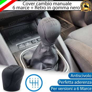 Cover Pomello Cambio Manuale 6 Marce Nero In Gomma Anti Scivolo