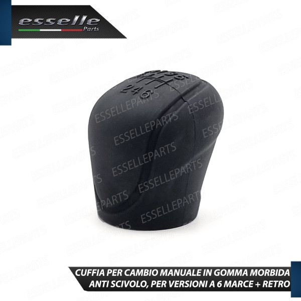 Cover Pomello Cambio Manuale 6 Marce Nero In Gomma Anti Scivolo