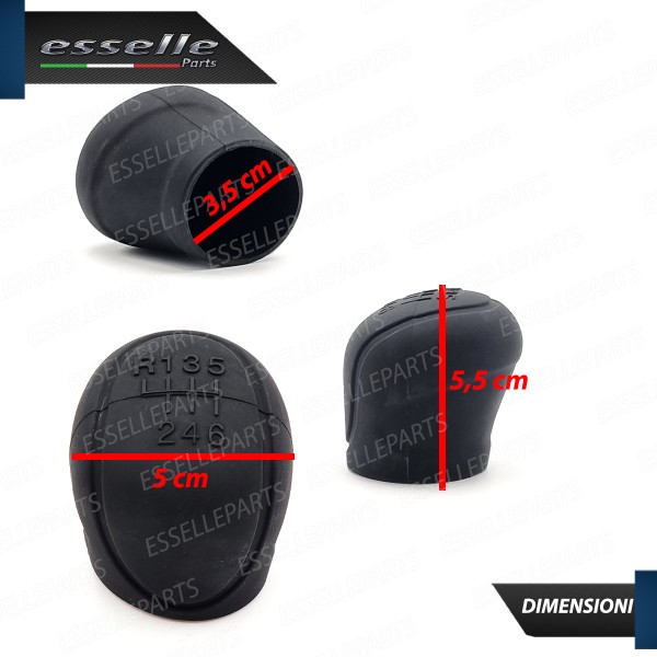 Cover Pomello Cambio Manuale 6 Marce Nero In Gomma Anti Scivolo