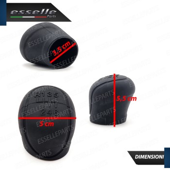 Cover Pomello Cambio Manuale 6 Marce Nero In Gomma Anti Scivolo