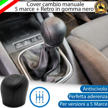 Cover Pomello Cambio Manuale 5 Marce Nero In Gomma Anti Scivolo