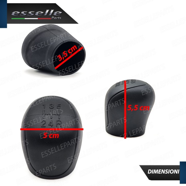 Cover Pomello Cambio Manuale 5 Marce Nero In Gomma Anti Scivolo