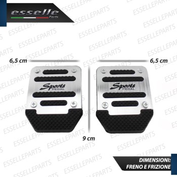 COPRIPEDALI PER CAMBIO MANUALE COPRI PEDALI PEDALIERA SPORTIVA IN ALLUMINIO E GOMMA