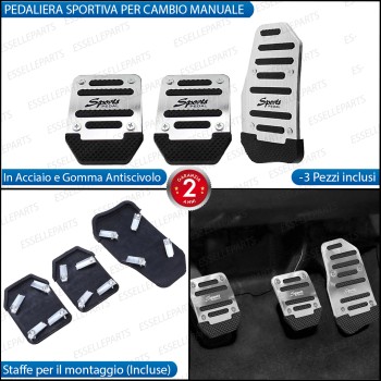 COPRIPEDALI PER CAMBIO MANUALE COPRI PEDALI PEDALIERA SPORTIVA IN ALLUMINIO E GOMMA