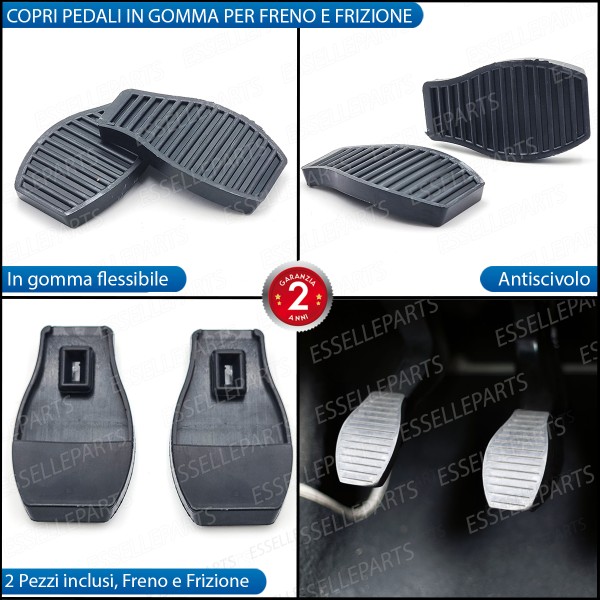 Set Copripedali Pedaliera in Gomma Specifici per Fiat 500