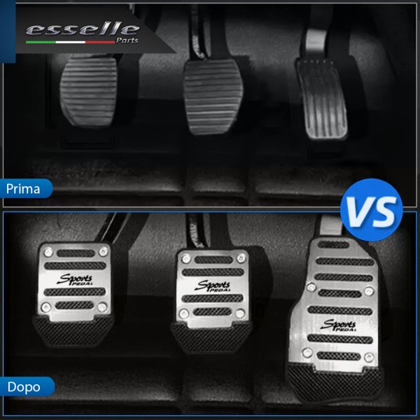 COPRIPEDALI PER CAMBIO MANUALE COPRI PEDALI PEDALIERA SPORTIVA IN ALLUMINIO E GOMMA