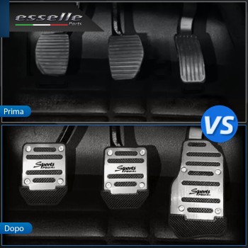 COPRIPEDALI PER CAMBIO MANUALE COPRI PEDALI PEDALIERA SPORTIVA IN ALLUMINIO E GOMMA