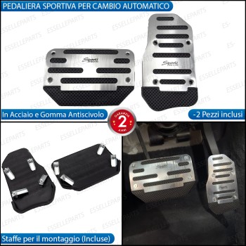 COPRIPEDALI PER CAMBIO AUTOMATICO COPRI PEDALI PEDALIERA SPORTIVA IN ALLUMINIO E GOMMA