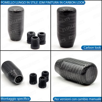 Pomello Cambio Manuale Lungo In Stile JDM Nero Carbon Look