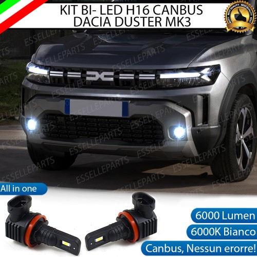 Kit Full LED H16 6000 LUMEN Canbus 6000K Bianco Fendinebbia per Dacia Duster MK3