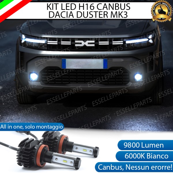 Kit Full LED H16 Fendinebbia 9800 Lumen 6000K bianco Per Dacia Duster MK3