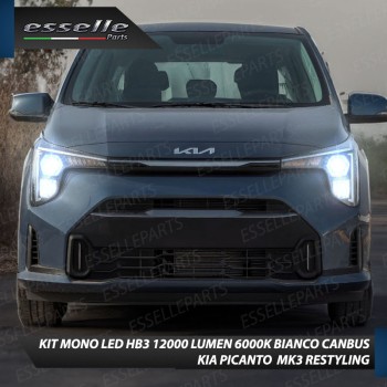 Kit Mono LED HB3 12000 Lumen 6000K bianco KIA PICANTO 3 RESTYLING