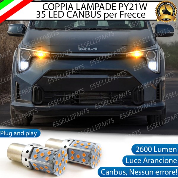 Coppia Frecce Anteriori PY21W 35 LED Canbus Kia Picanto 3 RESTYLING