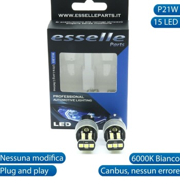 Coppia Luci Retromarcia P21W 15 LED per FORD TRANSIT CUSTOM MK2