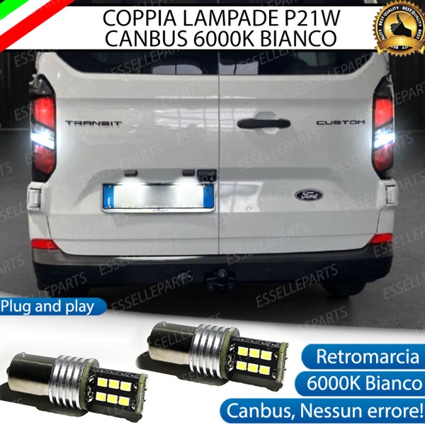 Coppia Luci Retromarcia P21W 15 LED per FORD TOURNEO CUSTOM MK2