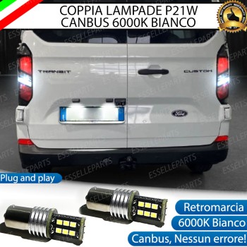 Coppia Luci Retromarcia P21W 15 LED per FORD TOURNEO CUSTOM MK2