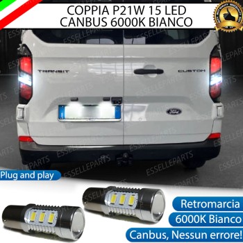 Coppia LED Retromarcia 15 LED Canbus 6000K FORD TOURNEO CUSTOM MK2 Con Lente Frontale