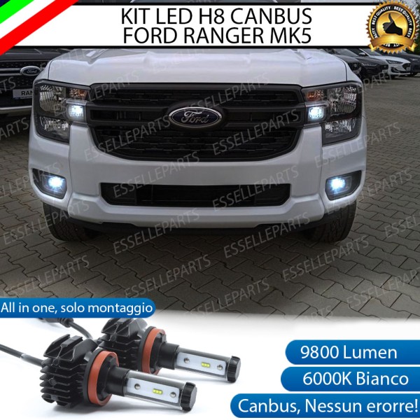 Kit Full LED H8 9800 Lumen 6000K bianco Fendinebbia Per Ford Ranger MK5