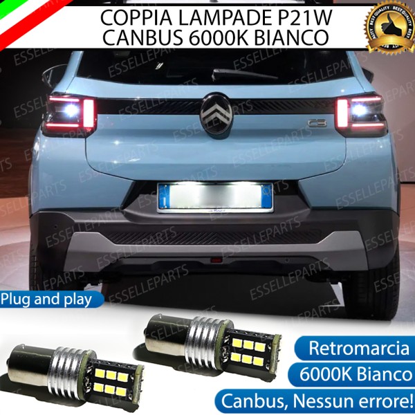 Coppia Luci Retromarcia P21W 15 LED per CITROEN C3 MK4