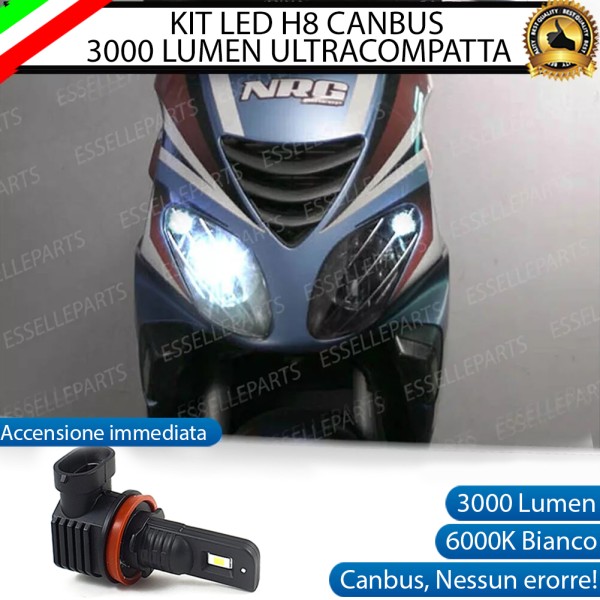 Kit Full LED Lampada H8 3000 Lumen Anabbagliante per PIAGGIO NRG 50 2018-2020 Power