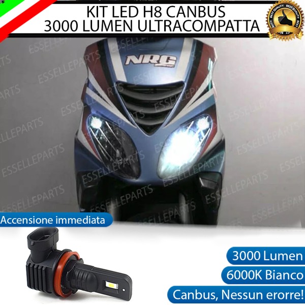 Kit Full LED Lampada H8 3000 Lumen Abbagliante per PIAGGIO NRG 50 2018-2020 Power