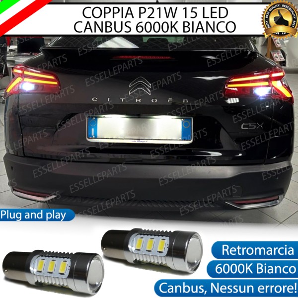 Coppia LED Retromarcia 15 LED Canbus 6000K CITROEN C5 X Con Lente Frontale