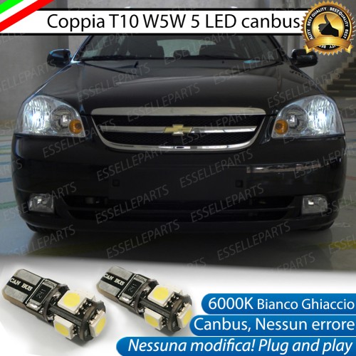 Coppia luci posizione T10 W5W 5 LED canbus 6000K DAEWOO NUBIRA
