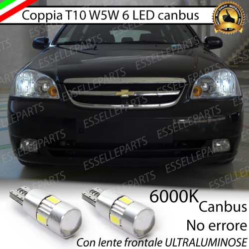 Coppia luci posizione T10 W5W 6 LED canbus 6000K CHEVROLET NUBIRA
